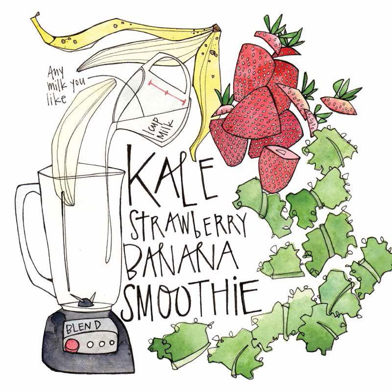 Kale Banana smoothie illustration
