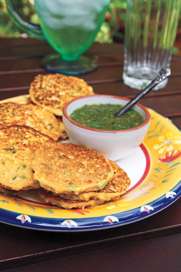 Corn Fritters with Cilantro Sauce