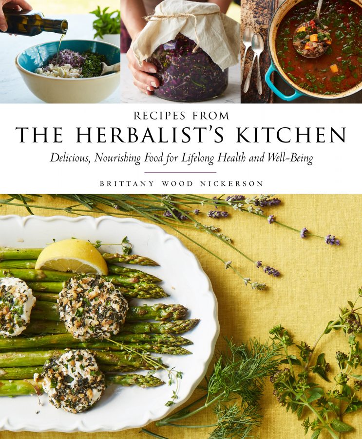Cookbook cover for RECIPES FROM THE HERBALIST'S KITCHEN: Delicious, Nourishing Food for Lifelong Health and Well-Being