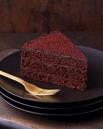 black out cake slice
