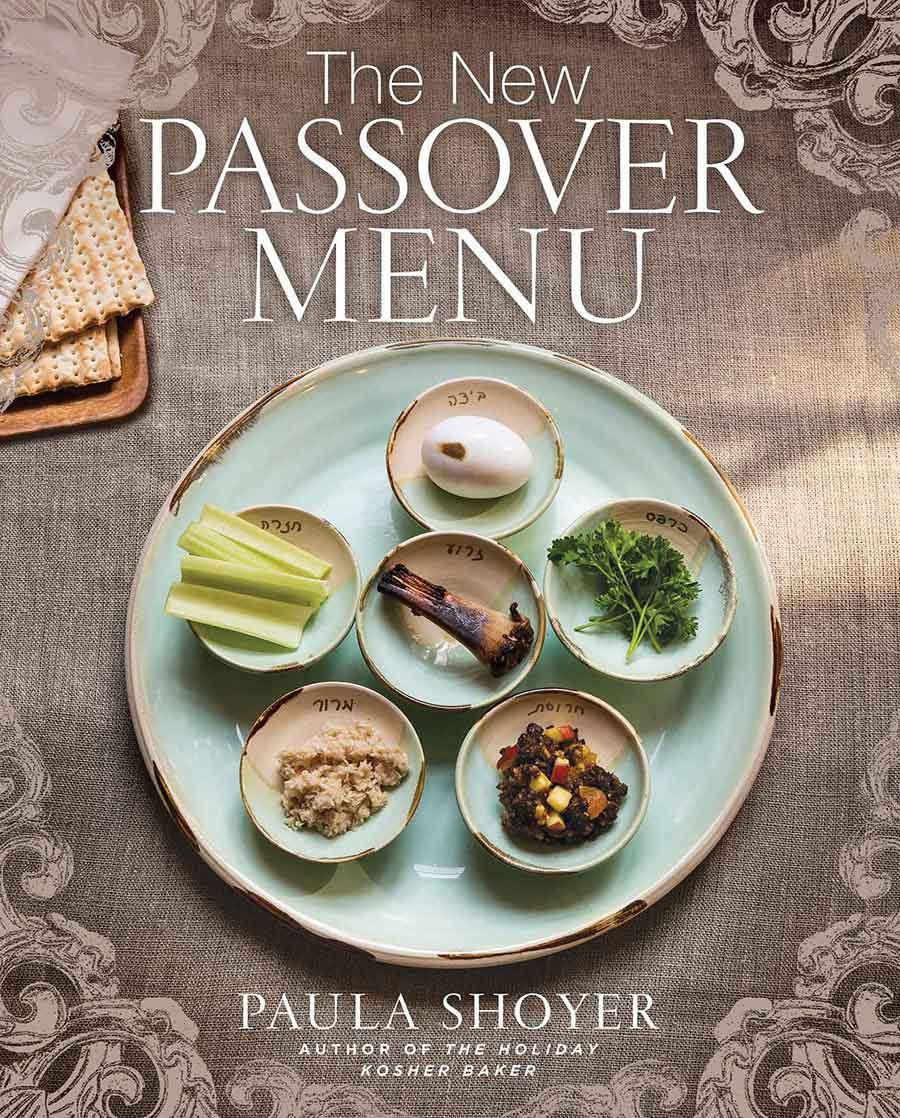 Cookbook cover for the New Passover Menu by Paula Shoyer